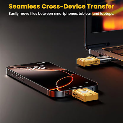 FU80 USB-C & USB-A Pen Drive, Flash Drive, 560MB/s, Fingerprint Encryption, Metal Casing, Solid State, Plug & Play, Secure Storage