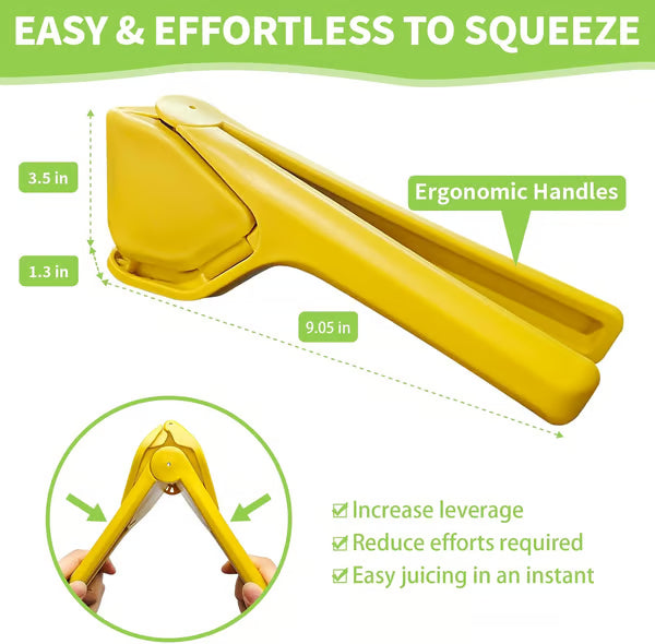 Lemon Juicer Squeezer, Max Juice Extraction Lime Citrus Squeezer Hand Press, Easy-to-Use Flat Lime Juicer with Leverage to Reduce Effort, Manual Juicer with Built-in Strainer,