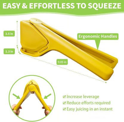 Lemon Juicer Squeezer, Max Juice Extraction Lime Citrus Squeezer Hand Press, Easy-to-Use Flat Lime Juicer with Leverage to Reduce Effort, Manual Juicer with Built-in Strainer,