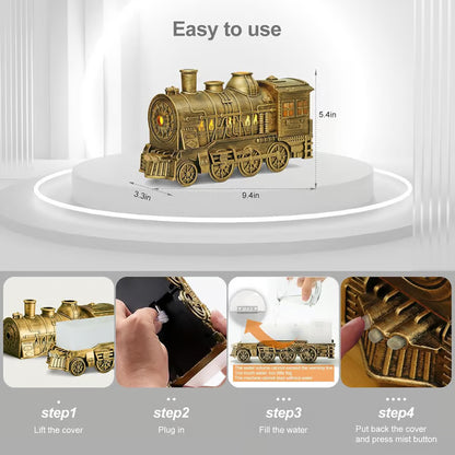 Train Diffuser 300ml, Aromatherapy Diffuser Cool Mist Ultrasonic Aroma Train Diffuser with Remote Control 2 Light 2 Mist Mode Auto Shut-Off for Bedroom Office