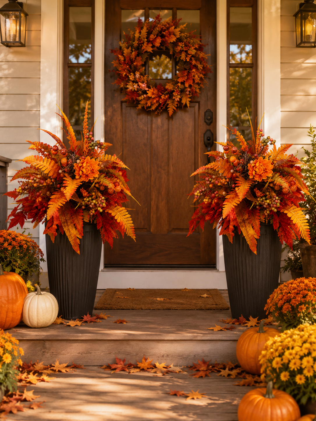 Autumn Harvest Floral Garden Stake Arrangement Fall Garden Decoration
