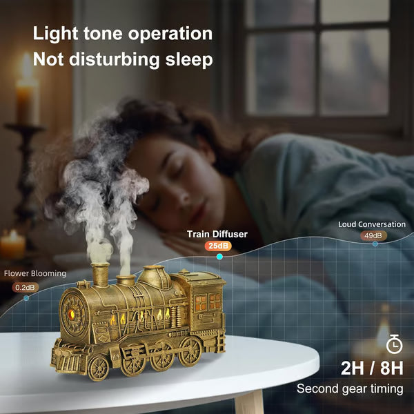 Train Diffuser 300ml, Aromatherapy Diffuser Cool Mist Ultrasonic Aroma Train Diffuser with Remote Control 2 Light 2 Mist Mode Auto Shut-Off for Bedroom Office