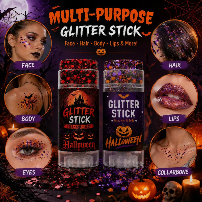 Halloween glitter makeup ideas for face hair and body