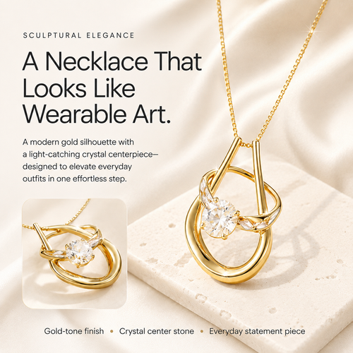 💎 LuckyLuxe™ Horseshoe Ring Holder Necklace – Dainty Pendant with Hidden Ring Keeper Design