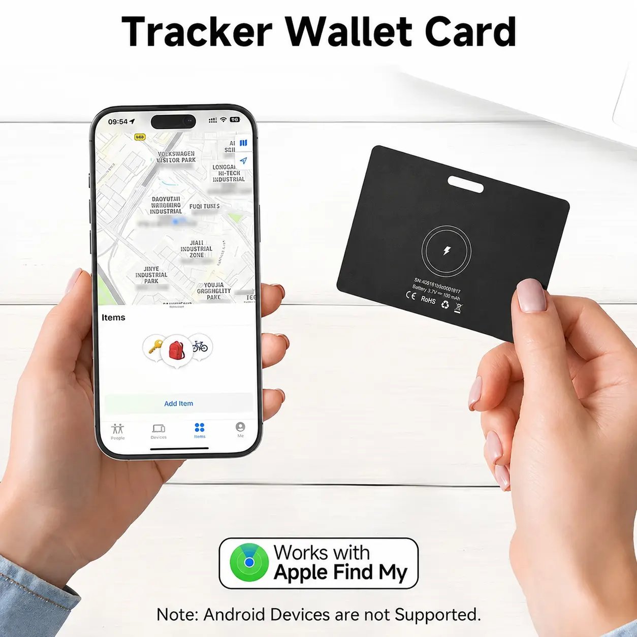 Ultra‑Slim Wallet Tracker Card｜Works with Apple Find My 📇