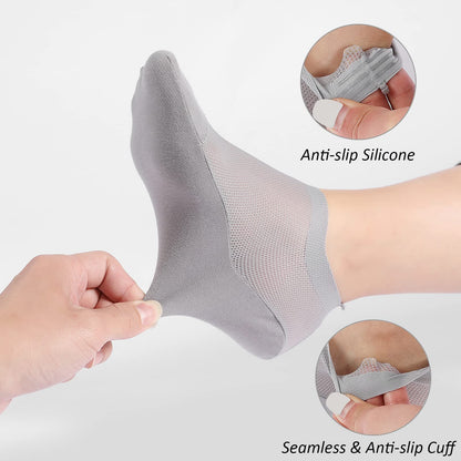 🔥6-Pair Invisible Grip Socks Pack 🧦 – Breathable Low-Cut Anti-Slip Sweat-Absorbing Design