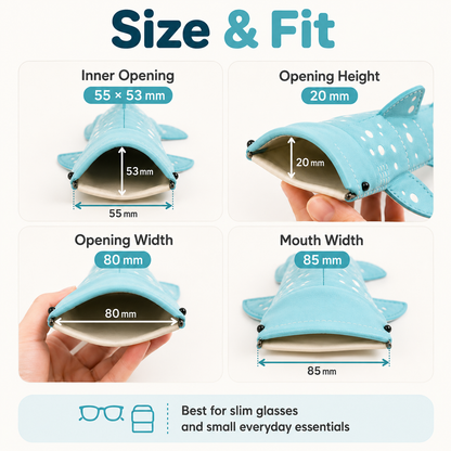 ✨Cute Shark Wide-Mouth Glasses Case