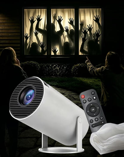 Scary Decorations Halloween Window Projector，White：With Effect fabric | Projects Animated Horror Window Scenes with Easy Setup, 210° Rotation, Built-In Speaker, And Auto Keystone Correction
