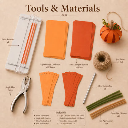 DIY Paper Pumpkin Garland Craft Kit – Fall & Halloween Decoration Set for Home, Parties & Kids Crafts