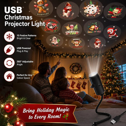 🔥Last Day 50% OFF-Plug-&-Play HD Christmas Projector – 6 or 10 Festive Scenes