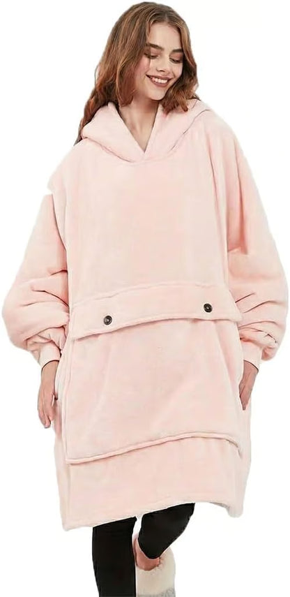 Heated Hoodie with Dog Pouch, Cat Hoodie Wearable Heated Blanket for Women and Men, Cozy Fleece Sweatshirt with Pet Pocket