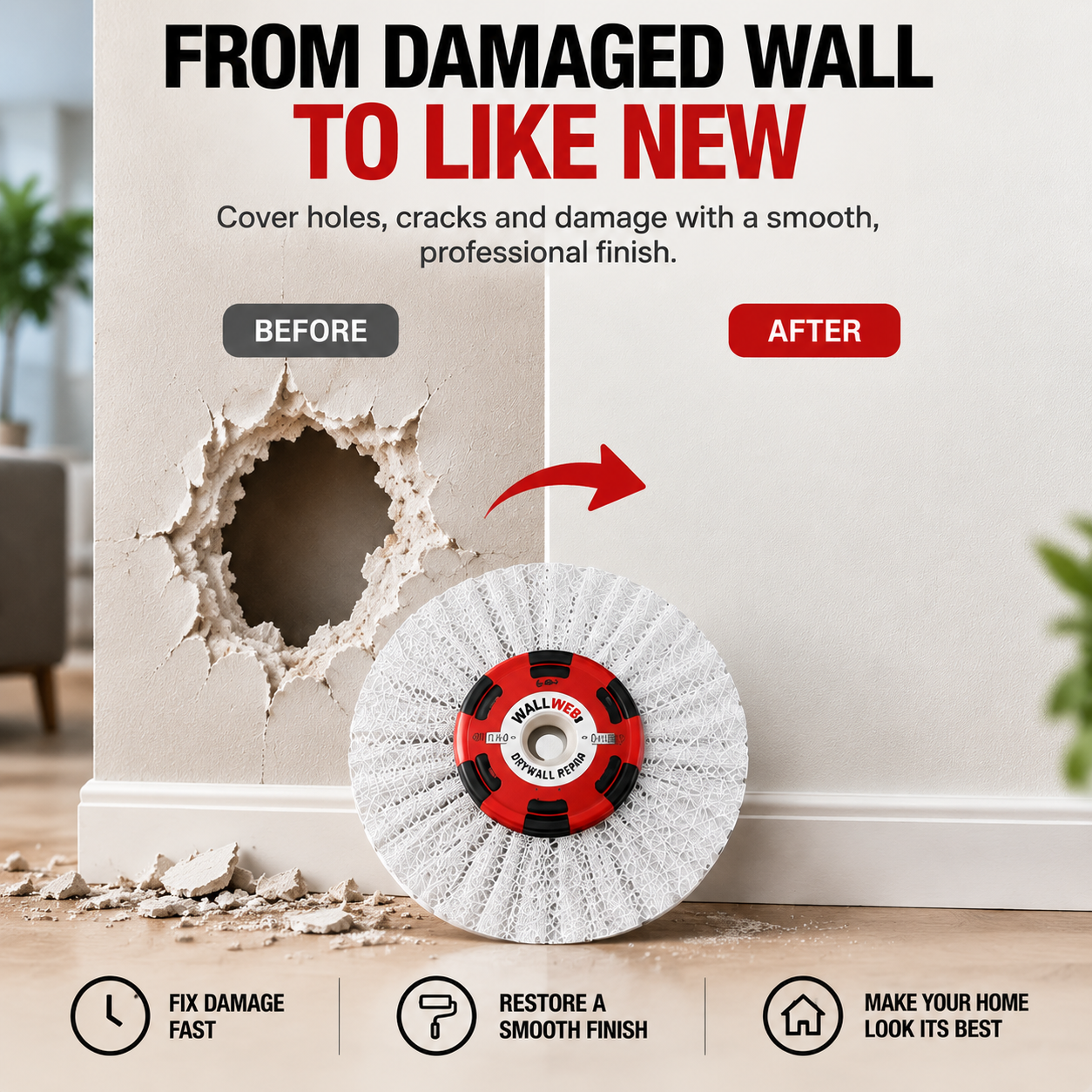 🔥 WallFix Pro™ – Instant Drywall Repair Kit