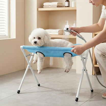 Pet Grooming Table - Breathable 8 Holes & Bite Resistant | Pet Grooming Table with Container for Puppy - Suitable for Cats Kittens Puppies Cutting Claws Cleaning