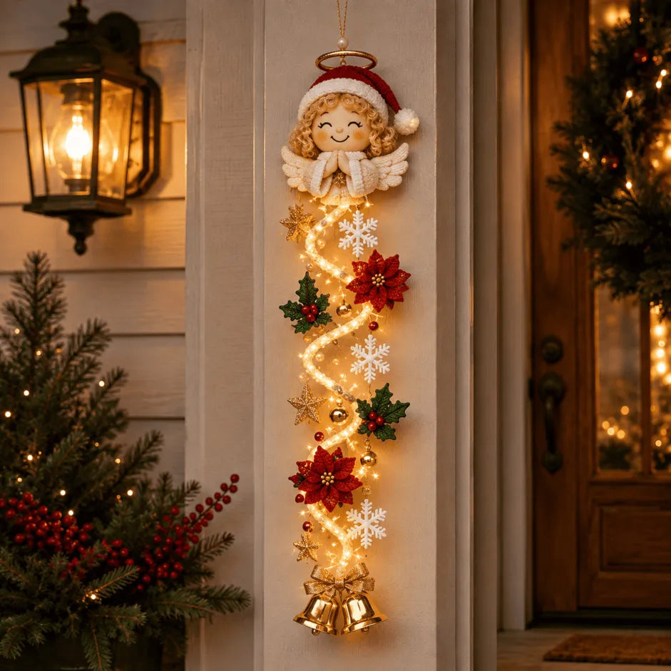 ⏳ Last Day 49% OFF – 🎄MerryCascade™ Glowing Christmas Door Hanger | 6 Festive Lighted Designs with Warm Glow, Dimensional Details & Space-Saving Vertical Décor