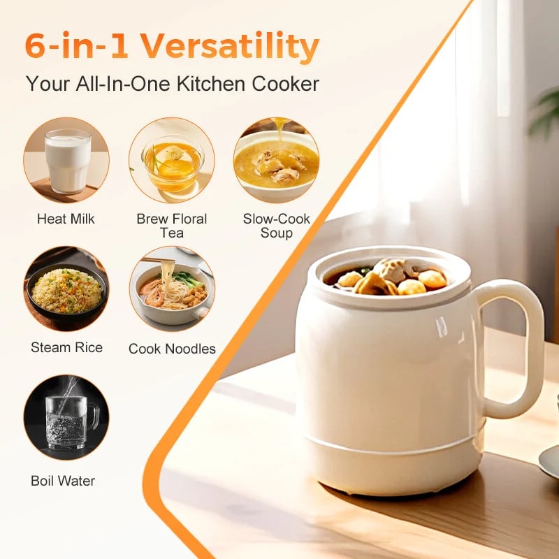 Six functions of portable electric cooking cup