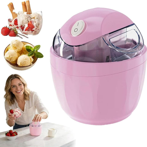 Small Home Mini Ice Cream Maker, DIY Mini Ice Cream Maker, 500ml Electric Gelato & Sorbet Machine with One-Touch 15-Minute Quick Freeze, for Kitchen Family