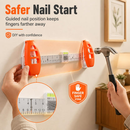 🖼️ 3-in-1 Picture Hanging Tool – Measure, Level & Position Nails 🔨