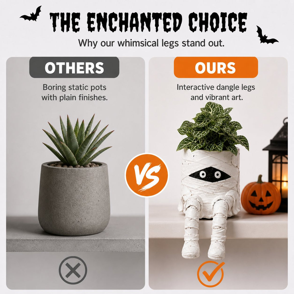 Halloween whimsical hanging leg planter skeleton fall decoration