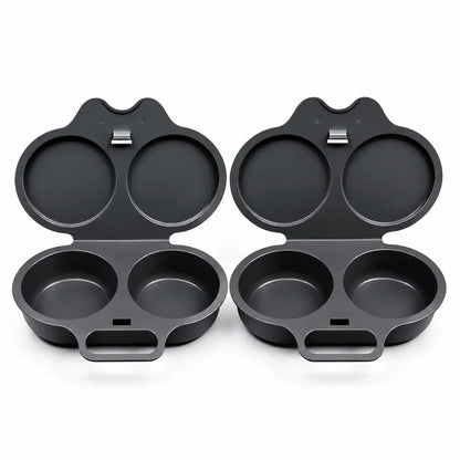 Easy Clean Microwave Omelette Maker, BPA-Free Food-Grade 2-Cup Round Egg Cooker & Poacher, Non-Stick Rapid Breakfast Egg Mold for Omelets, Poached Eggs & Breakfast Sandwiches, Dishwasher Safe