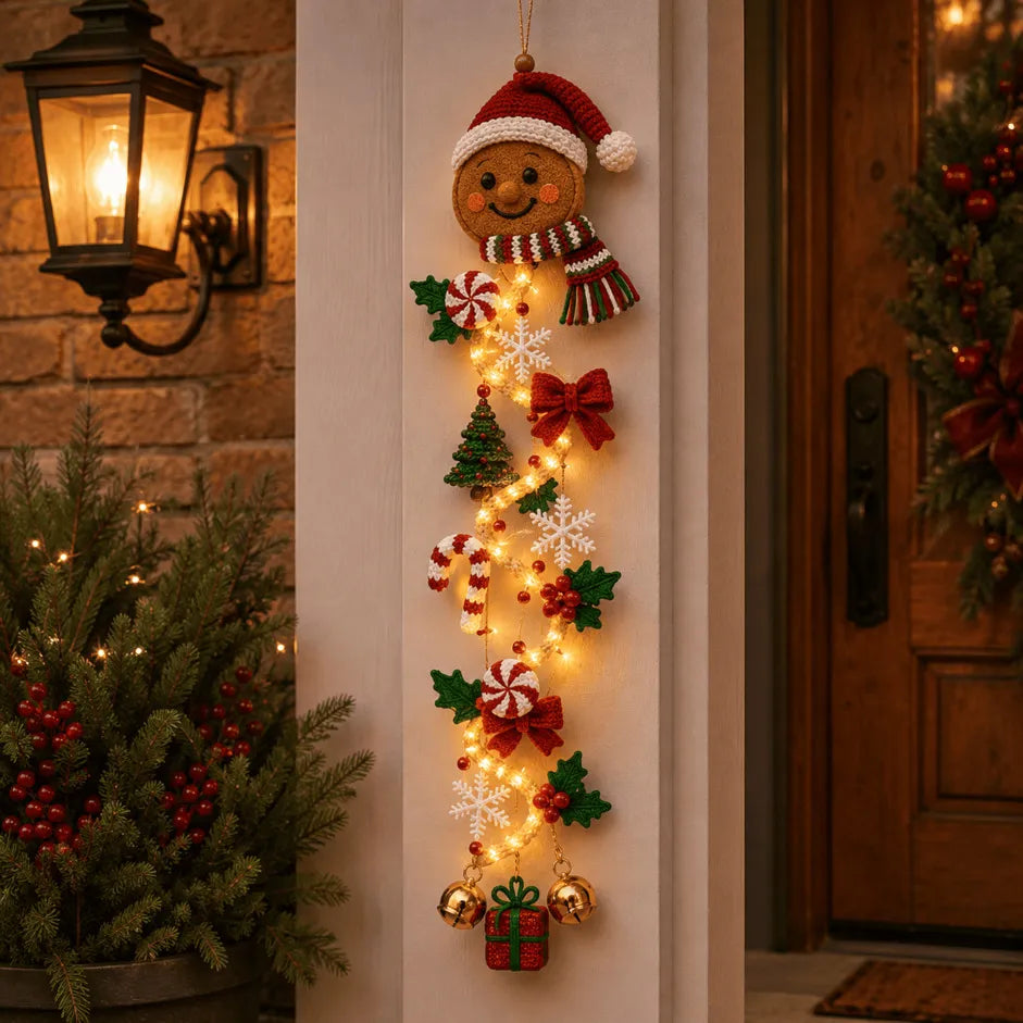 ⏳ Last Day 49% OFF – 🎄MerryCascade™ Glowing Christmas Door Hanger | 6 Festive Lighted Designs with Warm Glow, Dimensional Details & Space-Saving Vertical Décor