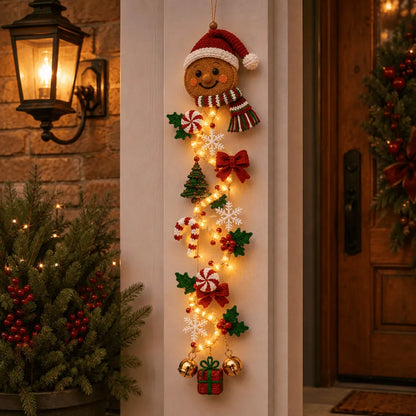 ⏳ Last Day 49% OFF – 🎄MerryCascade™ Glowing Christmas Door Hanger | 6 Festive Lighted Designs with Warm Glow, Dimensional Details & Space-Saving Vertical Décor