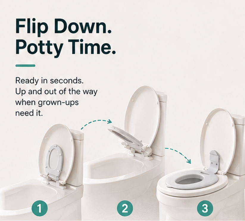👶 LittleStep™ Smart Potty Training Seat – Fold-Down Toddler Toilet Trainer with Easy-Clean Design