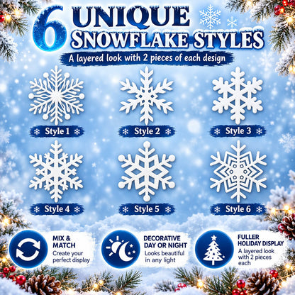 ❄️ SnowGlow™ LED Snowflake Wall Set