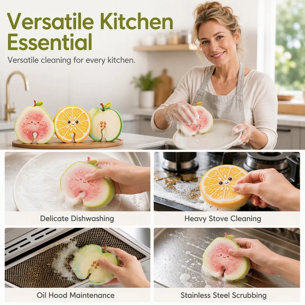 🔥LAST DAY SALE 49% OFF- 🥗✨Cute fruit-shaped dishwashing sponge brush🧴🍲