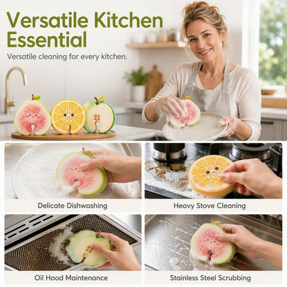 🔥LAST DAY SALE 49% OFF- 🥗✨Cute fruit-shaped dishwashing sponge brush🧴🍲