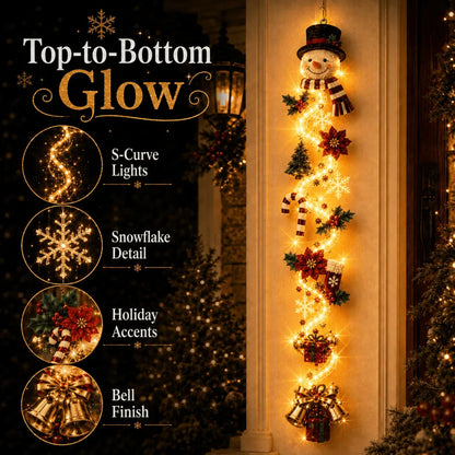⏳ Last Day 49% OFF – 🎄MerryCascade™ Glowing Christmas Door Hanger | 6 Festive Lighted Designs with Warm Glow, Dimensional Details & Space-Saving Vertical Décor