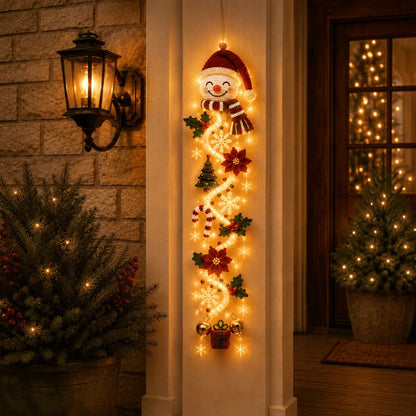 ⏳ Last Day 49% OFF – 🎄MerryCascade™ Glowing Christmas Door Hanger | 6 Festive Lighted Designs with Warm Glow, Dimensional Details & Space-Saving Vertical Décor