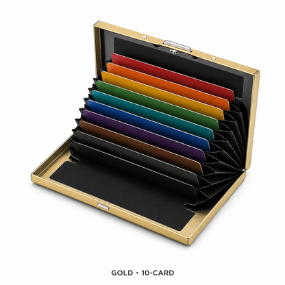 RFID-Blocking Stainless Steel Card Wallet – 6/10-Card Slim Organizer