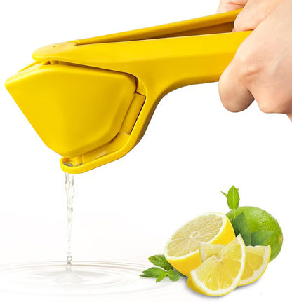 Lemon Juicer Squeezer, Max Juice Extraction Lime Citrus Squeezer Hand Press, Easy-to-Use Flat Lime Juicer with Leverage to Reduce Effort, Manual Juicer with Built-in Strainer,