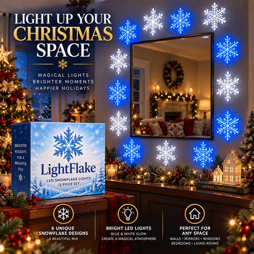 ❄️ SnowGlow™ LED Snowflake Wall Set