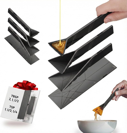 🥄  3-in-1 Measuring Spoons – 6 Sizes in 2 Foldable Magnetic Spoons