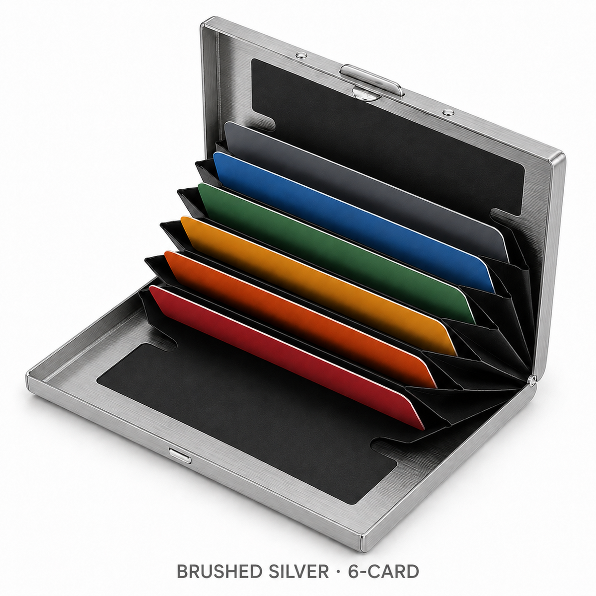 RFID-Blocking Stainless Steel Card Wallet – 6/10-Card Slim Organizer