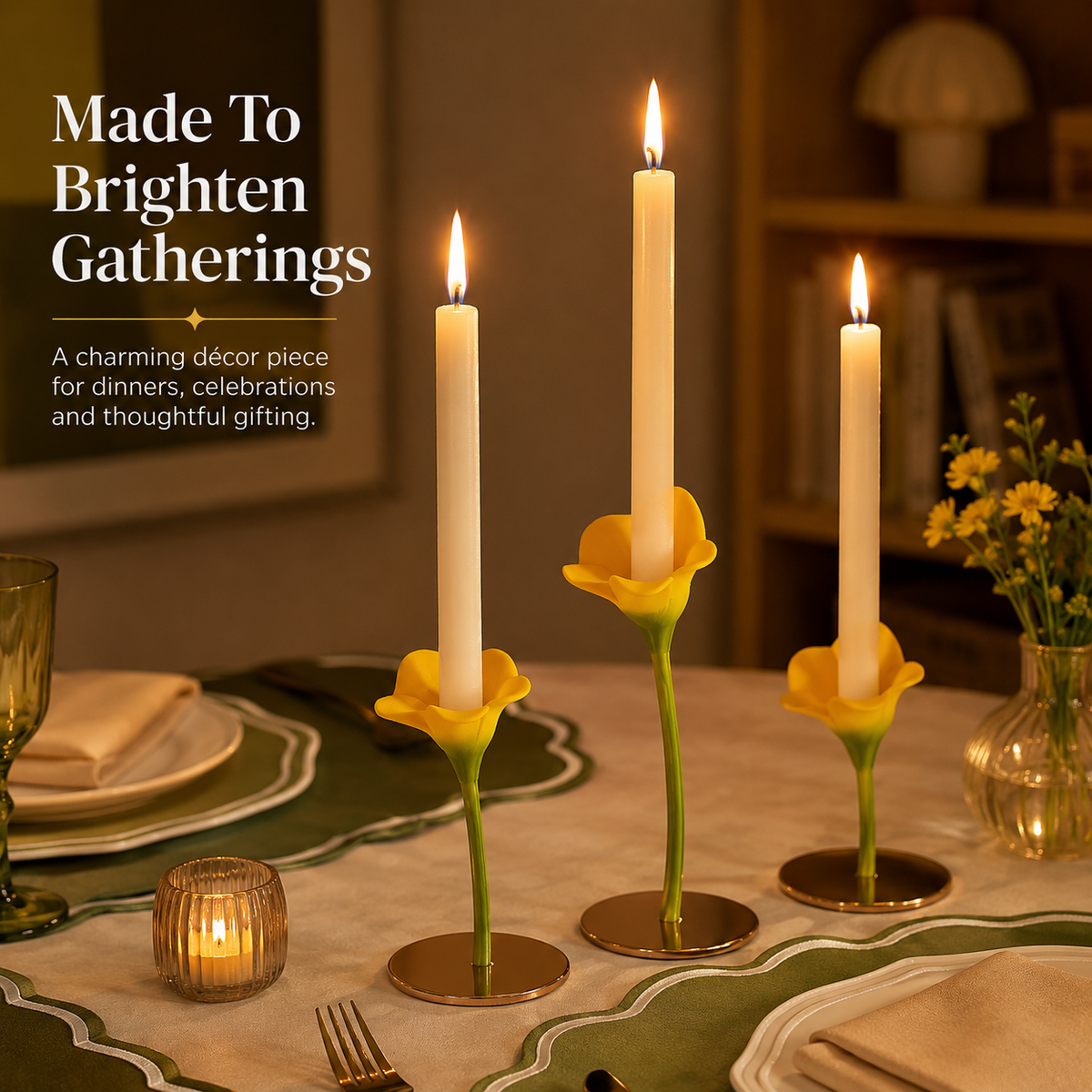 🌸 BloomLuxe™ – Enchanted Flower Candle Holder