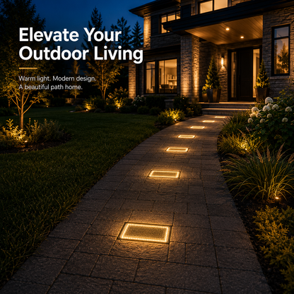 ☀️ Solar Paver Lights 4'×8' – Warm White Recessed Ground Lights for Driveways, Walkways & Patios
