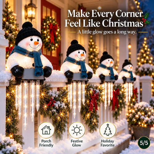 WinterGlow Snowman Icicle Light Decor Christmas display