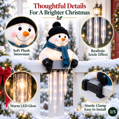 WinterGlow Snowman Icicle Light Decor holiday detail
