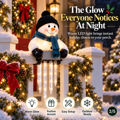 WinterGlow snowman light used as festive Christmas decor