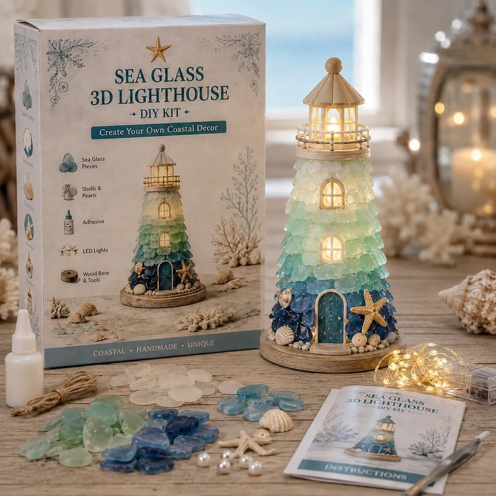 LumiLighthouse Ocean Glass DIY Sea Glass Style Lighthouse Kit