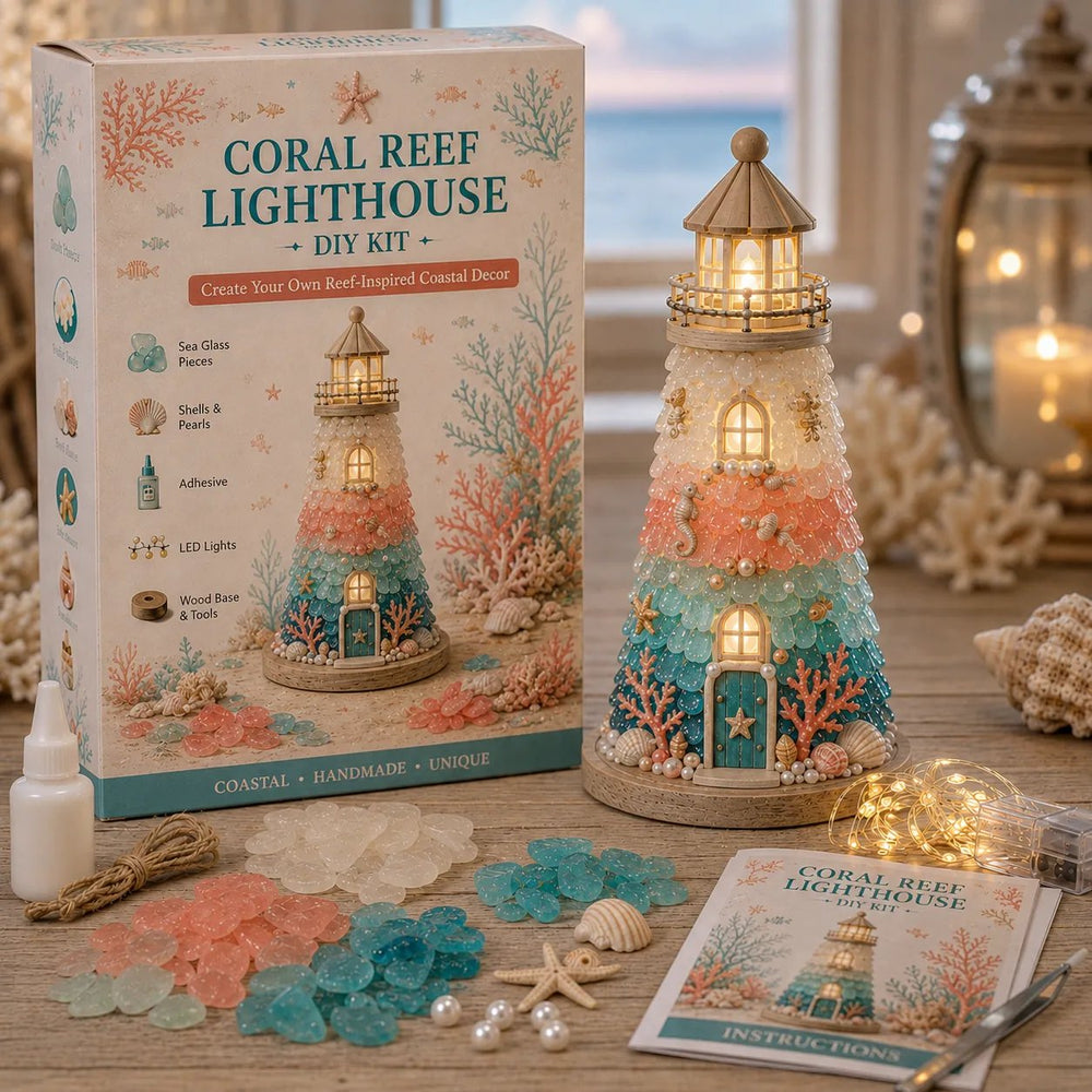 Coral Reef DIY glowing sea glass style lighthouse craft kit