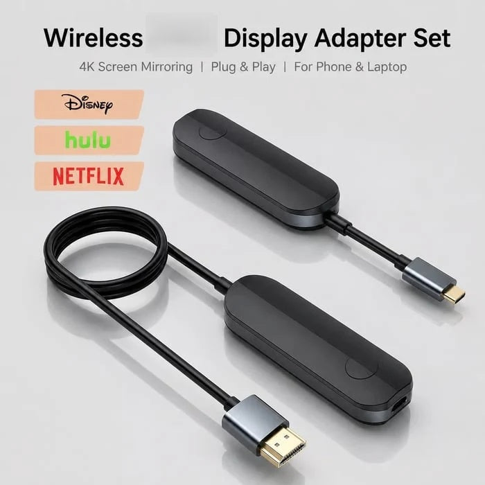 Wireless transmitter and receiver display adapter set