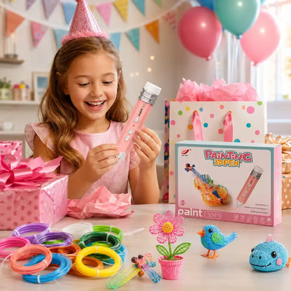 3D Pen Set for Kids, Low Heat Child-Safe 3D Pen with USB, 10 Rolls 50cm PCL Filament Refills, PLA Filament Bundle, Includes Stencil Book & Guide, STEM Arts Crafts Birthday Present for Ages 6+