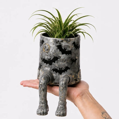 Halloween whimsical hanging leg planter skeleton fall decoration