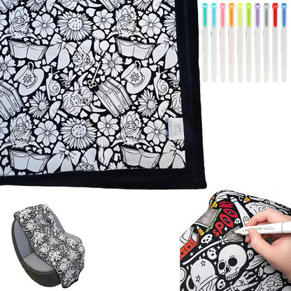 🎨DIY Coloring Blanket with Markers✨