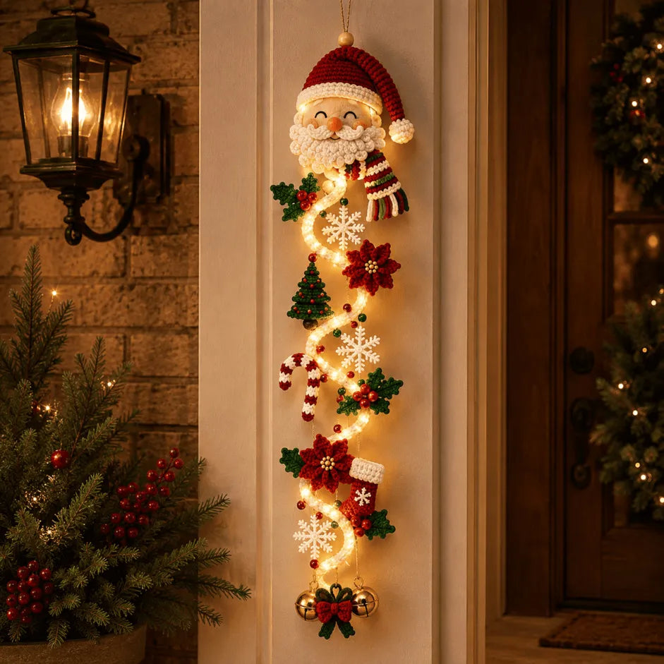 ⏳ Last Day 49% OFF – 🎄MerryCascade™ Glowing Christmas Door Hanger | 6 Festive Lighted Designs with Warm Glow, Dimensional Details & Space-Saving Vertical Décor