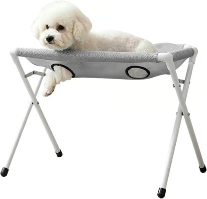 Pet Grooming Table - Breathable 8 Holes & Bite Resistant | Pet Grooming Table with Container for Puppy - Suitable for Cats Kittens Puppies Cutting Claws Cleaning
