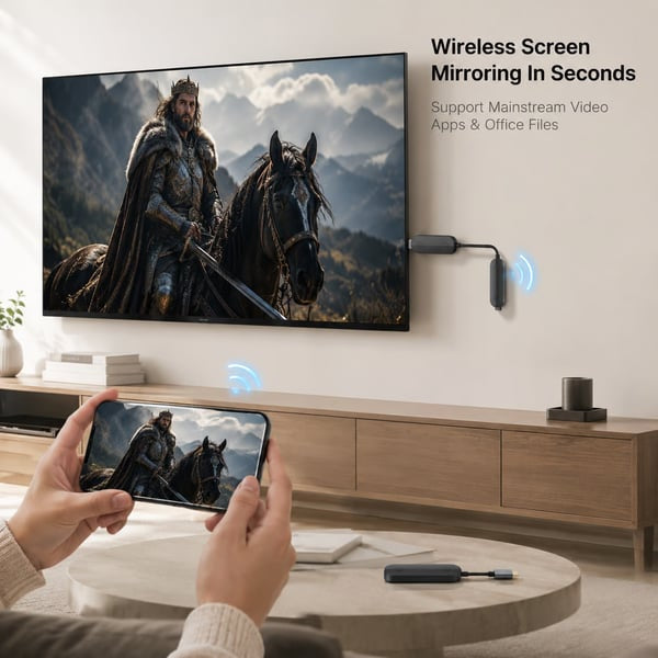 Wireless screen mirroring to a large display